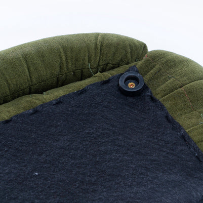 Chenille Knot Design Ottoman Makeup Stool Footstool, Green