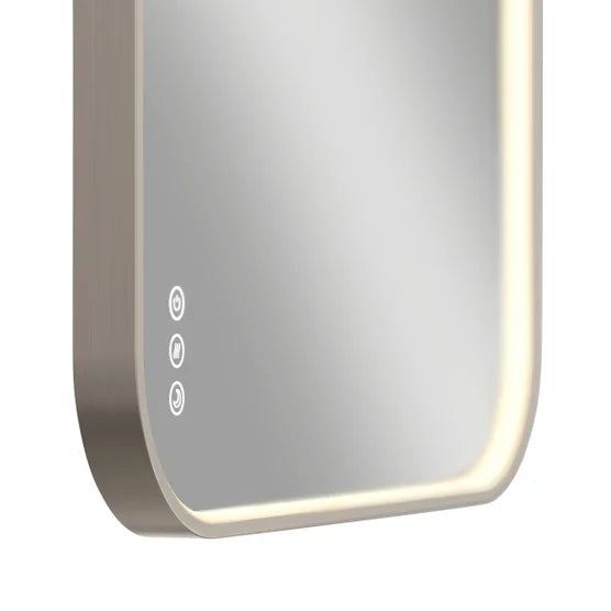 Artika Royce 32” x 24” LED Wall Mirror with Defogger  Brushed Nickel