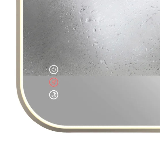 Artika Royce 32” x 24” LED Wall Mirror with Defogger  Brushed Nickel