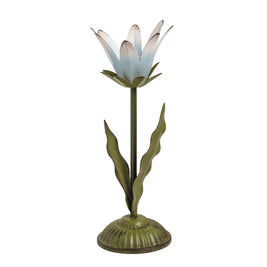 Metal Flower Taper Candle Holder