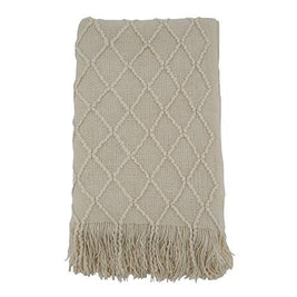 Fennco Styles Diamond Pleats Knit Modern Tassel 50 x 60 Inch Throw - Throw Blanket for Bed, Couch, Sofa, Home Décor, Ideas