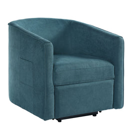 Power Lift Recliner Barrel Shape Reclining Chair With Footrest And Side Pocket