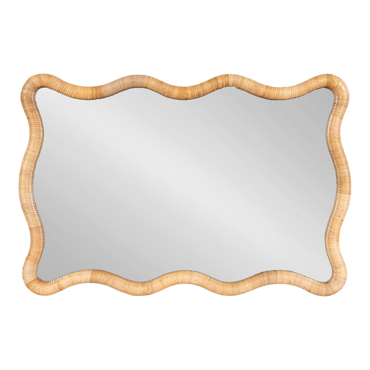 Rahfy Rattan Rectangle Scallop Mirror