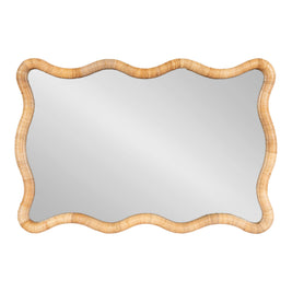 Rahfy Rattan Rectangle Scallop Mirror
