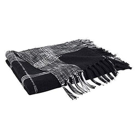 Fennco Styles Luxury Cotton Knit Plaid Modern Tassel 50 x 70 Inch Throw - Throw Blanket for Bed, Couch, Sofa, Home Décor, Ideas