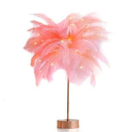 Feather Lamp Nordic Desk Lamp European-Style Bedroom Bedside Feather Table Lamp Night Light Table Lamp Decoration Modern