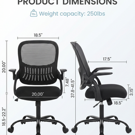 Ergonomic Mesh Office Chair – Multi Color High Back Chair with Lumbar Support