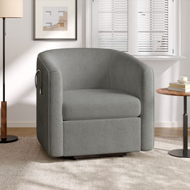 Power Lift Recliner Barrel Shape Reclining Chair With Footrest And Side Pocket