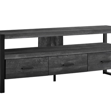 TV Stand, Console, Media Entertainment Center, Storage Solution Drawers - Black