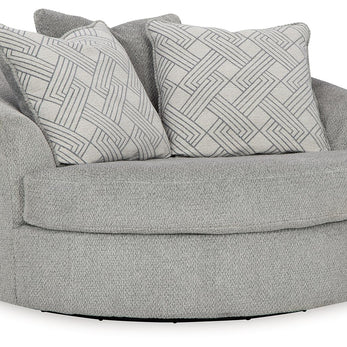 Casselbury - Oversized Swivel Accent Chair - Cement