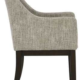 Burkhaus - Dining UPH Arm Chair (Set of 2) - Beige / Dark Brown