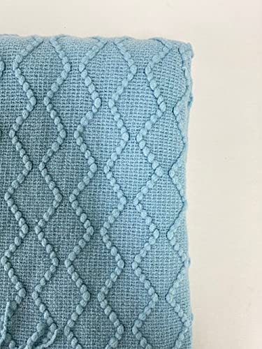 Fennco Styles Modern Textured Weave Knit Throw with Fringe 50