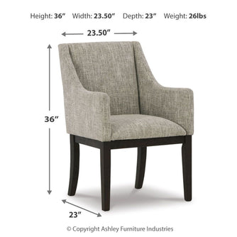 Burkhaus - Dining UPH Arm Chair (Set of 2) - Beige / Dark Brown