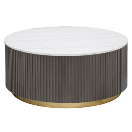 Jason Round White Marble Top Coffee Table Charcoal