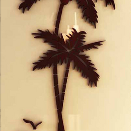 3D Coconut Tree Acrylic Mirror Wall Sticker For Children's Room Dining Room Living Room DIY TV Wall Background Home Decoration