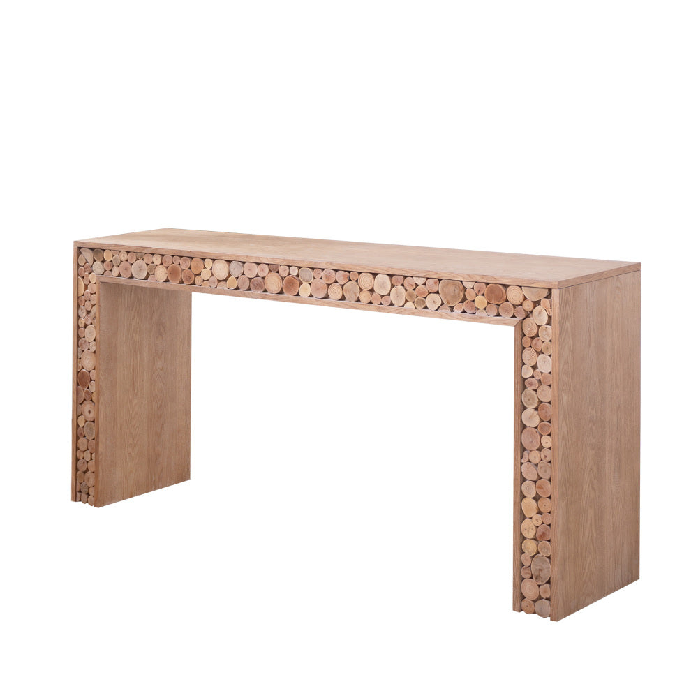 Rustic Console Table with Natural Log Accents | 62
