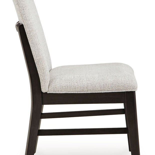 Neymorton - Dining Upholstered Side Chair (Set of 2) - Light Gray / Brown