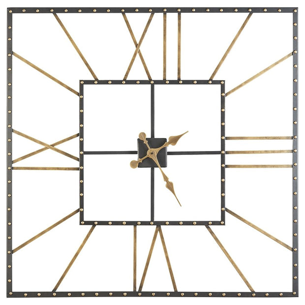 Thames - Wall Clock - Black / Gold Finish