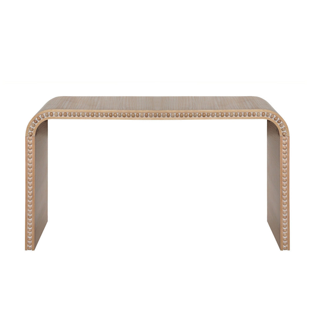 Waterfall Console Table with Wood Bead Trim 59