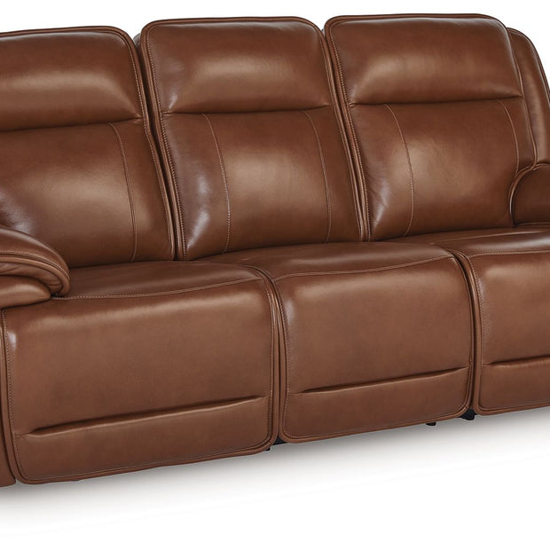 Healy Pier - Power Reclining Sofa / Adj Headrest - Chocolate