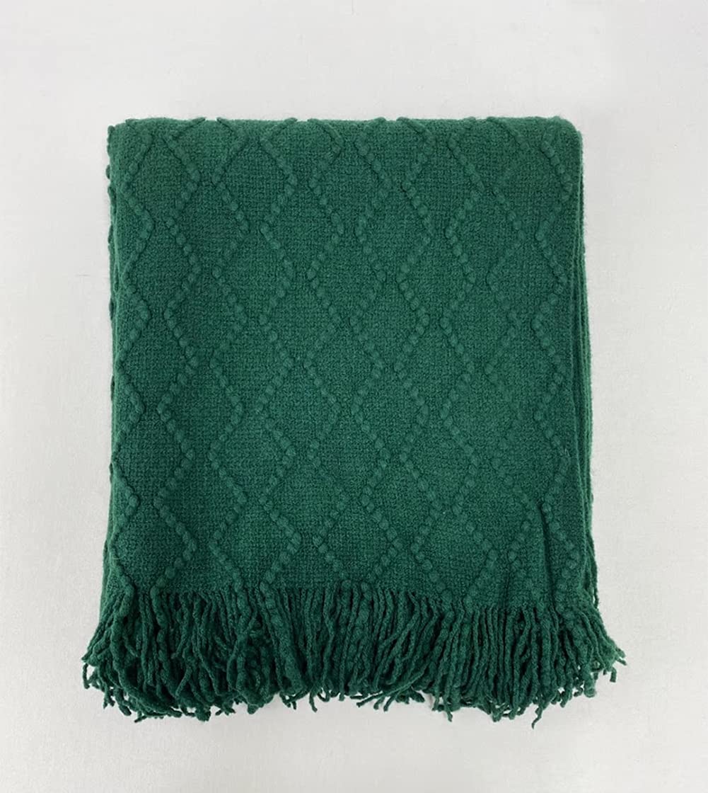 Fennco Styles Modern Textured Weave Knit Throw with Fringe 50