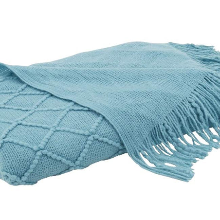 Fennco Styles Diamond Pleats Knit Modern Tassel 50 x 60 Inch Throw - Throw Blanket for Bed, Couch, Sofa, Home Décor, Ideas
