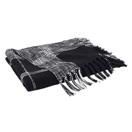 Fennco Styles Luxury Cotton Knit Plaid Modern Tassel 50 x 70 Inch Throw - Throw Blanket for Bed, Couch, Sofa, Home Décor, Ideas