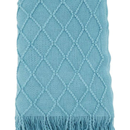 Fennco Styles Diamond Pleats Knit Modern Tassel 50 x 60 Inch Throw - Throw Blanket for Bed, Couch, Sofa, Home Décor, Ideas