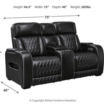 Boyington - Power Reclining Loveseat With Console/Adj Hdrst