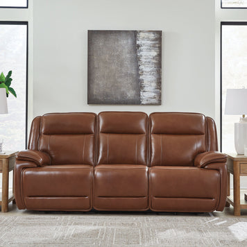 Healy Pier - Power Reclining Sofa / Adj Headrest - Chocolate