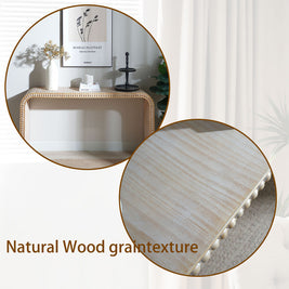Waterfall Console Table with Wood Bead Trim 59