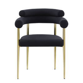 Dining Chairs (Set of 2), Mid-Century Modern Dining Chairs, Kitchen Dining Room Chairs, Round Boucle Backrest Sherpa Dining Chair With Brushed Metal Legs