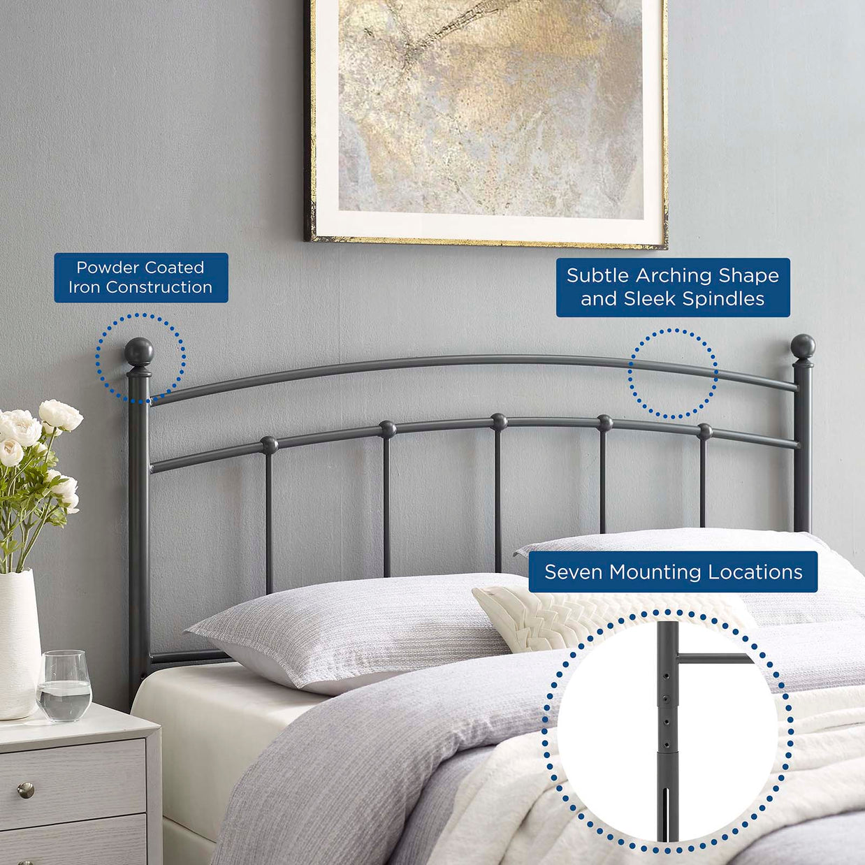 Abigail Metal Queen Headboard by Modway
