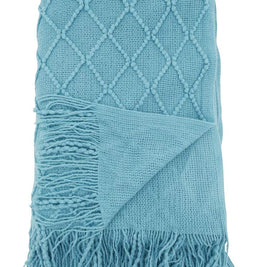 Fennco Styles Diamond Pleats Knit Modern Tassel 50 x 60 Inch Throw - Throw Blanket for Bed, Couch, Sofa, Home Décor, Ideas