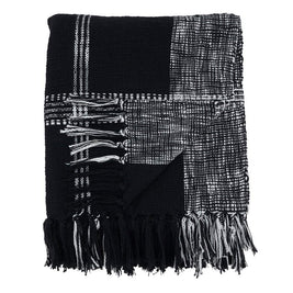 Fennco Styles Luxury Cotton Knit Plaid Modern Tassel 50 x 70 Inch Throw - Throw Blanket for Bed, Couch, Sofa, Home Décor, Ideas