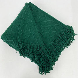 Fennco Styles Modern Textured Weave Knit Throw with Fringe 50