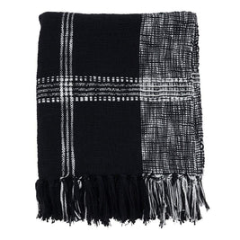 Fennco Styles Luxury Cotton Knit Plaid Modern Tassel 50 x 70 Inch Throw - Throw Blanket for Bed, Couch, Sofa, Home Décor, Ideas