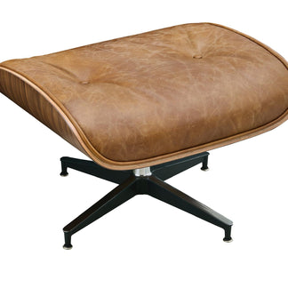 Luxury Lounge / Office Chair with Ottoman – Top Grain Leather