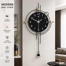 Modern Iron Wall Clock Metal Decorative Home Decor