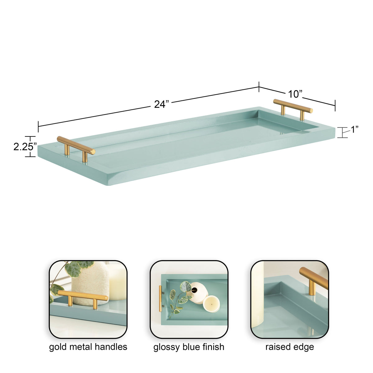 Halsey Rectangle Decorative Tray