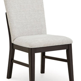 Neymorton - Dining Upholstered Side Chair (Set of 2) - Light Gray / Brown