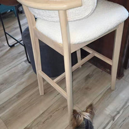 ACTU Bar Stools Set of 2, 30” Upholstered Bar Height Stools, Solid Wood, Mid-Century Modern