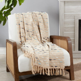 Fennco Styles Modern Striped Tassel Throw Blanket 50