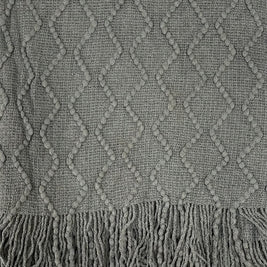 Fennco Styles Modern Textured Weave Knit Throw with Fringe 50