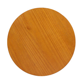 15.70' Round End Table, Hollow Woven Side Table, Small Rubber Wood Nightstand,