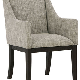 Burkhaus - Dining UPH Arm Chair (Set of 2) - Beige / Dark Brown