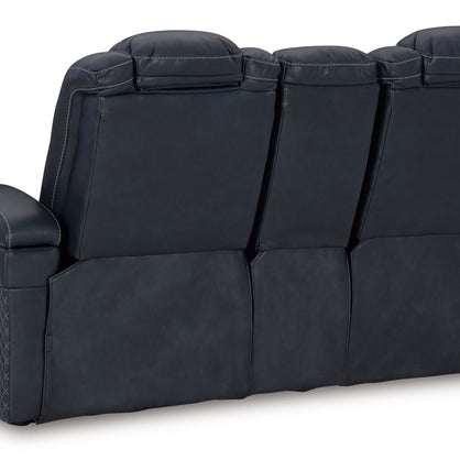 Fyne-dyme - Power Reclining Loveseat With Console/Adj Hdrst