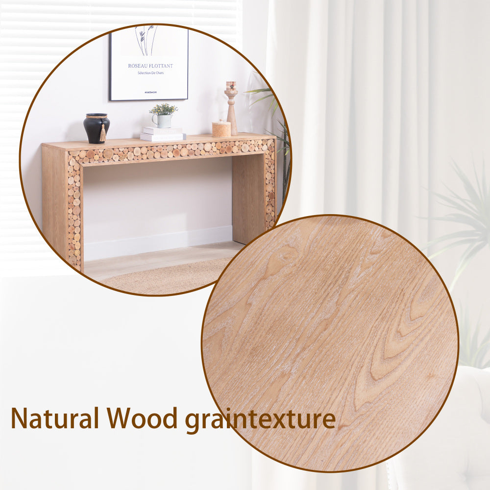 Rustic Console Table with Natural Log Accents | 62