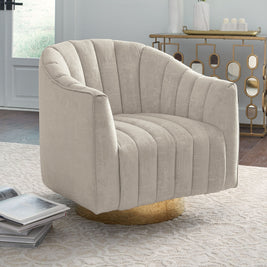 Penzlin - Swivel Accent Chair - Pearl
