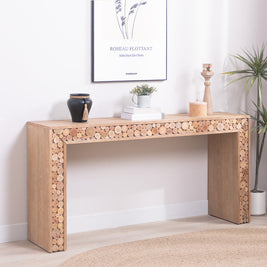 Rustic Console Table with Natural Log Accents | 62